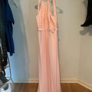 Elegant Pink Lace Maxi Dress